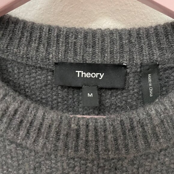 Theory Jimmy Wool Cashmere Sweater In Pestle Grey Size M - Picture 3 of 7